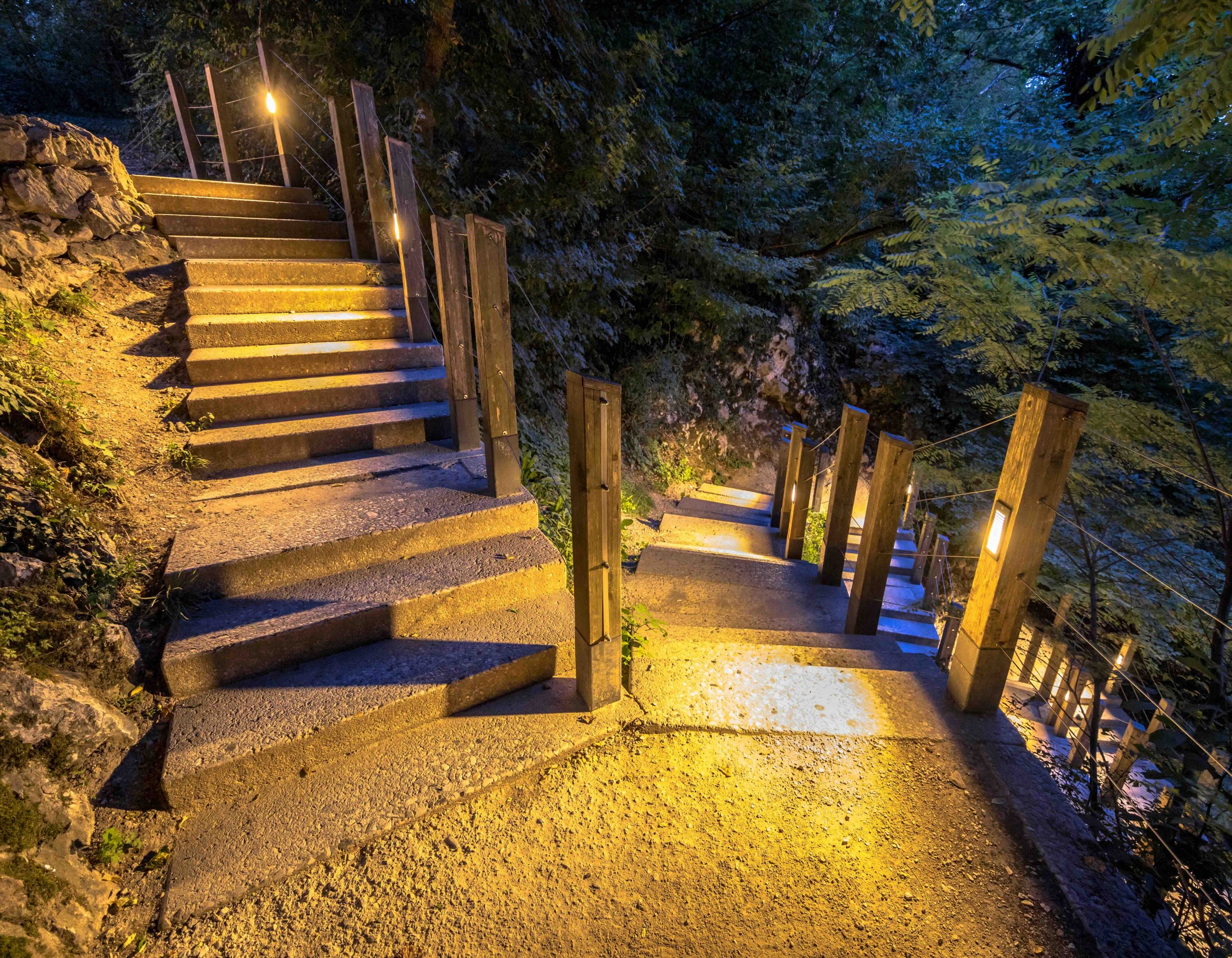 Illuminated outdoor Stairway