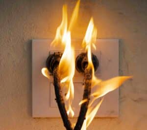 A fire on a plug/outlet that was due to an electrical arc – precisely what an AFCI is designed to guard against.