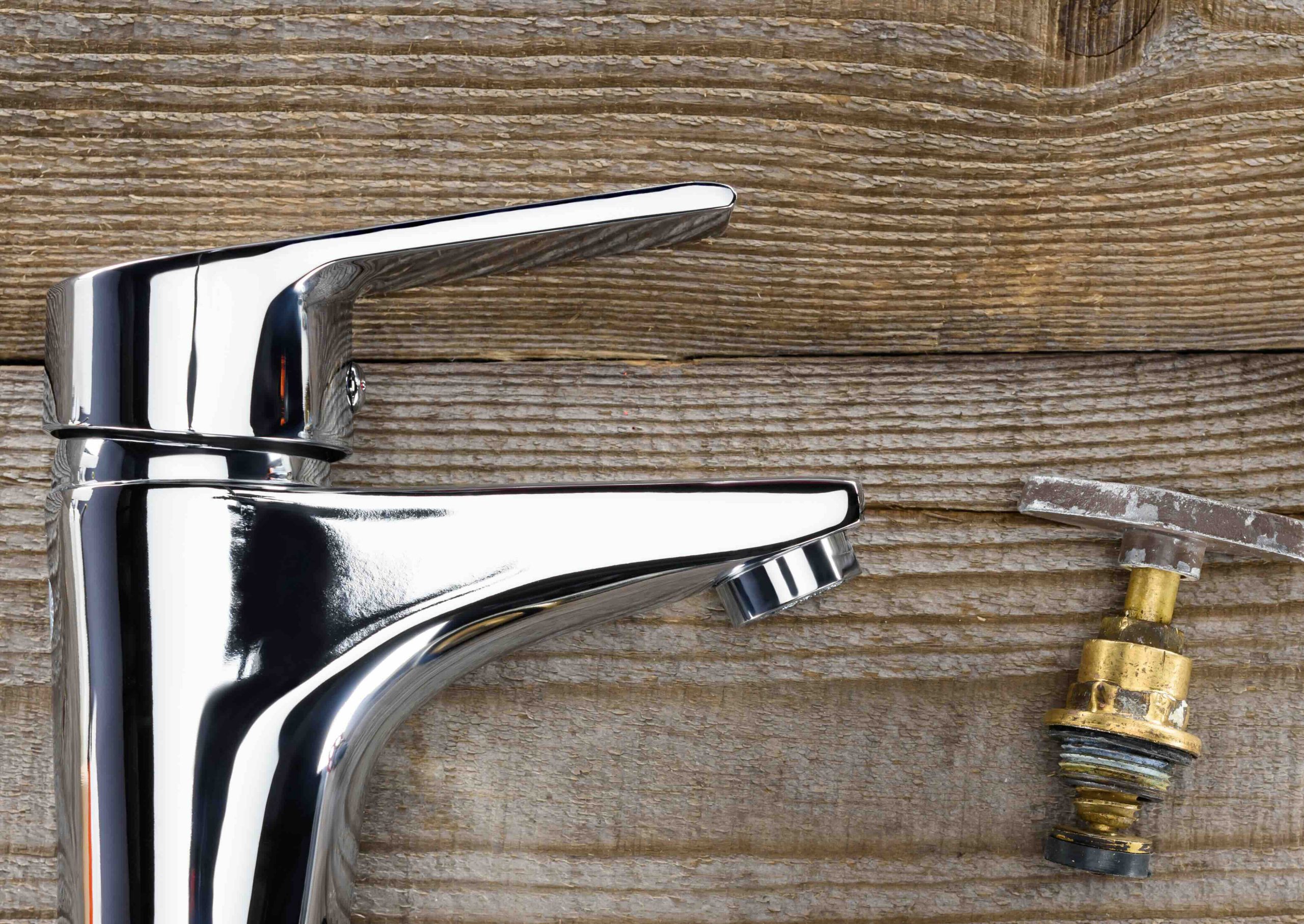 A new faucet before installation.